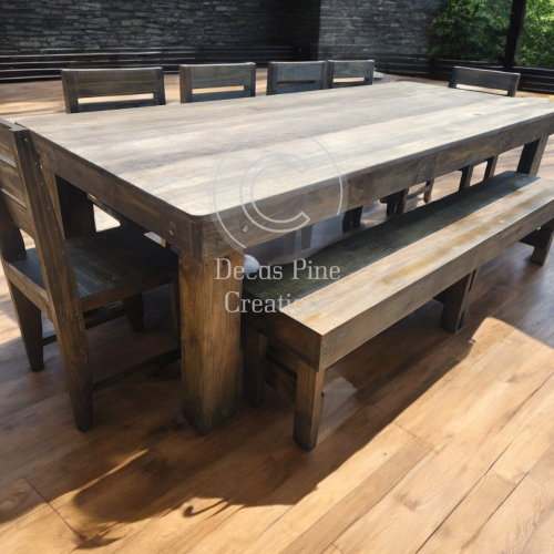 10 Seater with 6x chairs + 1x bench